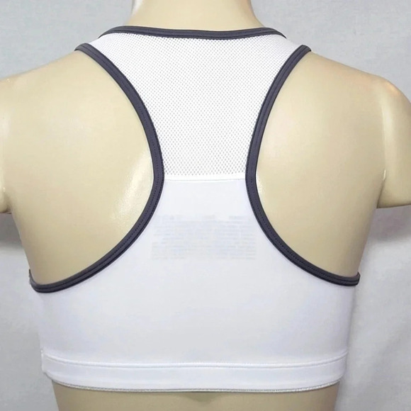 SMALL Hanes HC32 Wire Free Zip Front Sports‎ Bra White - Picture 3 of 4